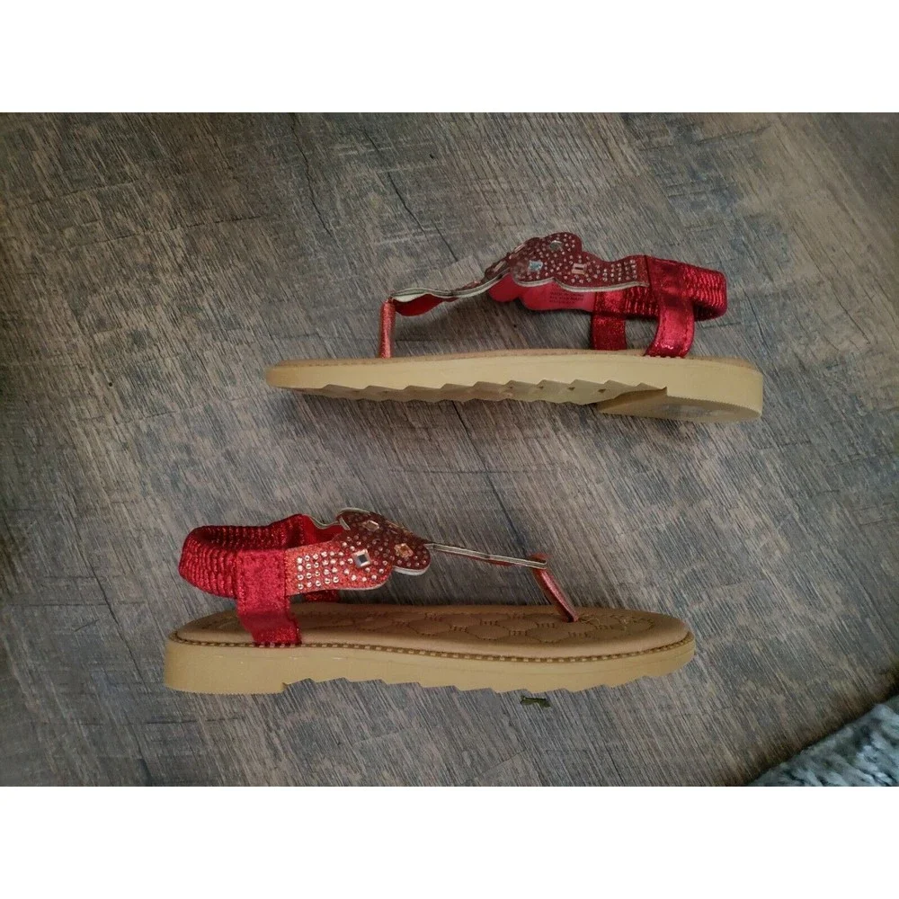 Girls Euro Sz 29 Or US Sz 11.5 Red Summer Sandals - Picture 2 of 3